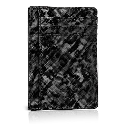 Bronzi® Geldbörse Herren | Geldbeutel Herren | Slim Wallet | Wallets for Men | Smart Wallet | RFID-Schutz | Geschenkbox - Italienische Marke (Schwarzes Saffiano) von Bronzi