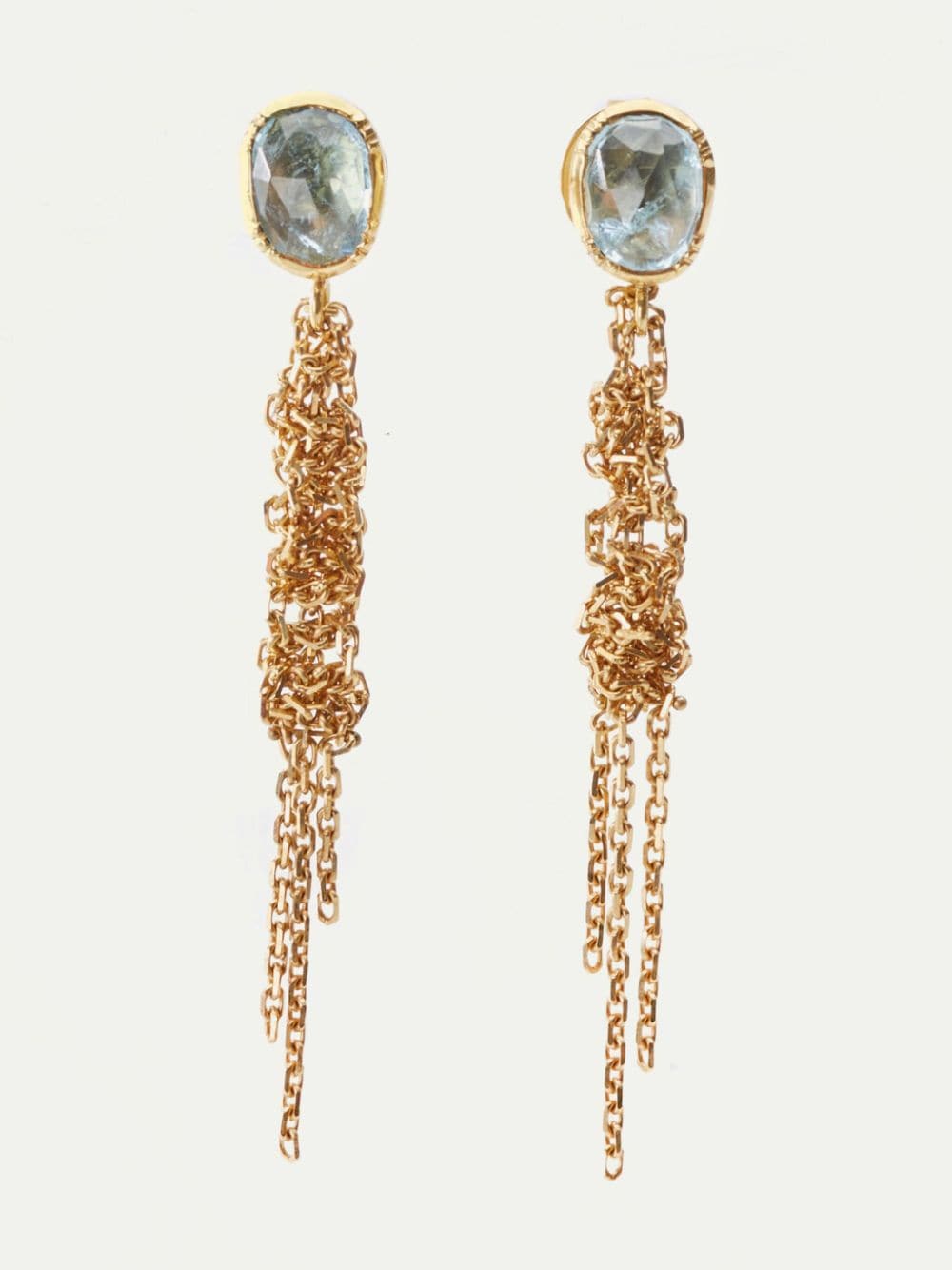 Brooke Gregson 18kt yellow gold Waterfall aquamarine drop earrings von Brooke Gregson