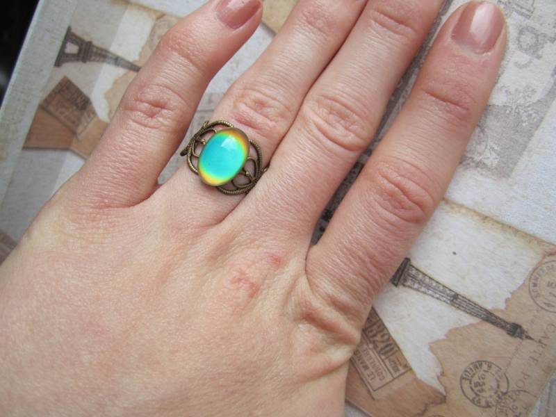 stimmungs Ring Herz Antik Messing Verstellbar stimmungs Ring Herz Antik Messing Verstellbar von BrookeAlene