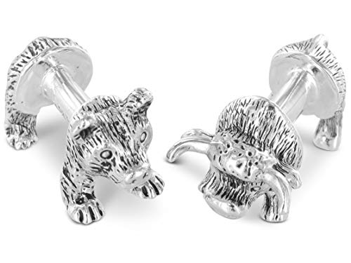 BROOKER Manschettenknöpfe Bulle & Bär Silber von Brooker