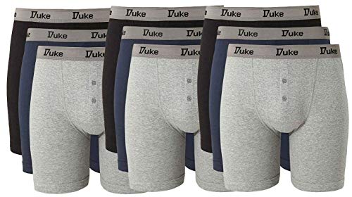 Duke London Herren Boxershorts mit Knopfleiste, 9 Stück Gr. 6XL Taille (54/56"), multi von Brooklyn Clothing