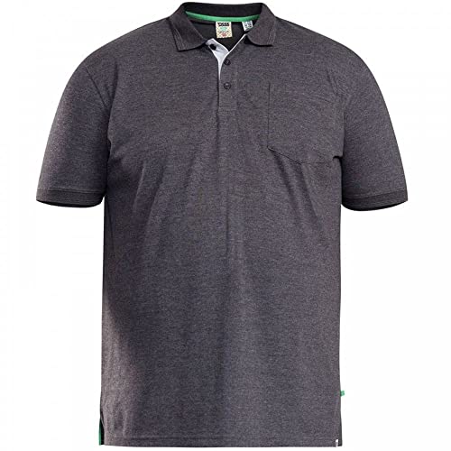 GRANT-Charcoal Marl-D555 Fully Combed Pique Polo Shirt 2XL von DUKE