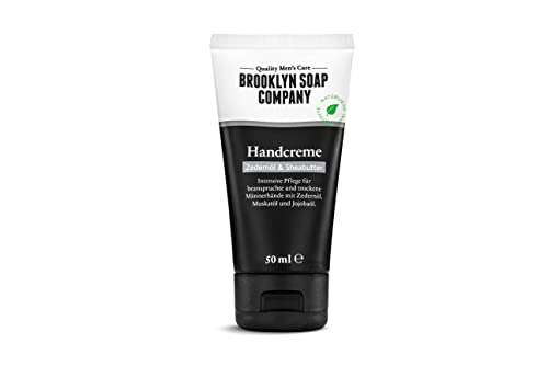 Handcreme (50ml) · Brooklyn Soap Company · Intensive Pflege für trockene Männerhände mit Zedernöl, Muskatöl & Jojobaöl von Brooklyn Soap Company