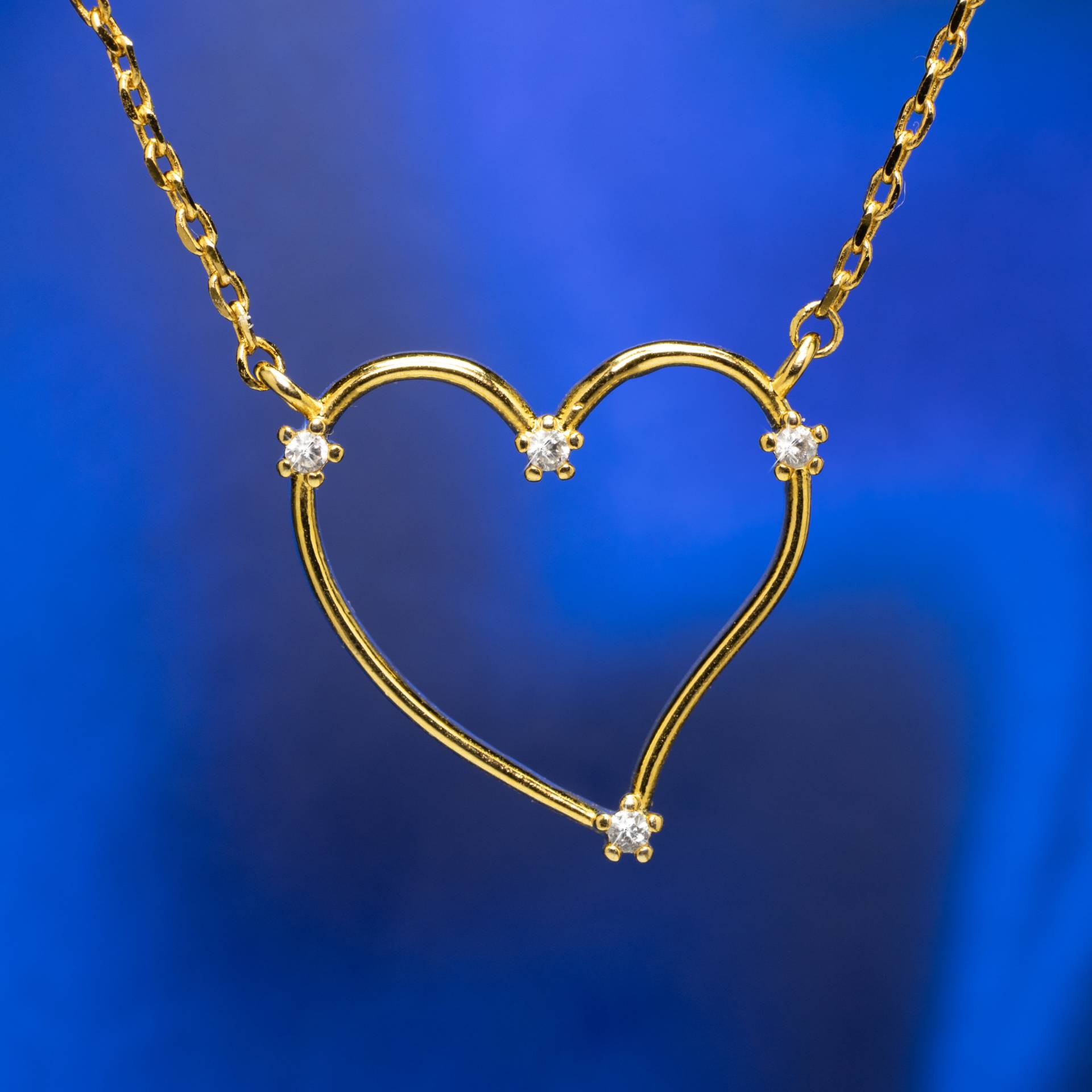 Herz Anhänger Halskette, 14K Vergoldet Geschenk Für Sie, Gold Zirkon Zierliche Freundinnen von BrooklynTag