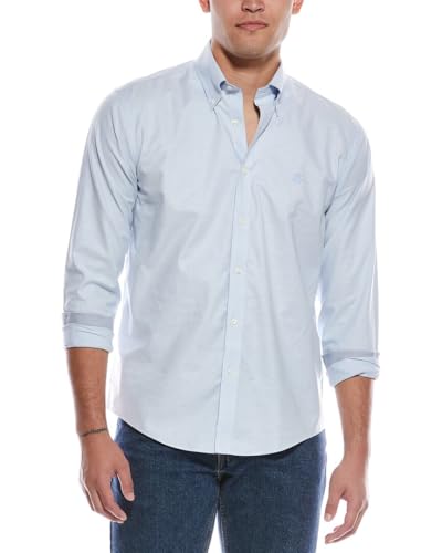 Brooks Brothers Herren Bügelfreies Stretch Oxford Sport Shirt Langarm Solid Hellblau XXL, hellblau, XXL von Brooks Brothers