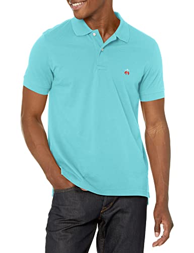 Brooks Brothers Herren Kurzärmeliges Poloshirt aus Baumwoll-Piqué-Stretch mit Logo Polohemd, Capri, L von Brooks Brothers