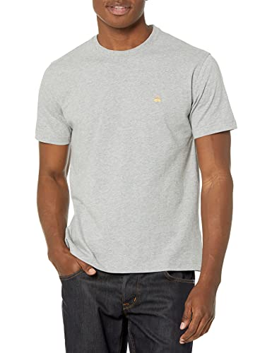 Brooks Brothers Herren-T-Shirt, kurzärmelig, Baumwolle, Rundhalsausschnitt, Logo, Hell, meliert, Grau, L von Brooks Brothers