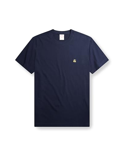Brooks Brothers Herren-T-Shirt, kurzärmelig, Baumwolle, Rundhalsausschnitt, Logo, Marineblau, XL von Brooks Brothers