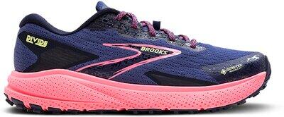 BROOKS Damen Trailrunningschuhe Divide 5 GTX Grey Blue/Pink/Lime - Gr. - 38.5 von Brooks
