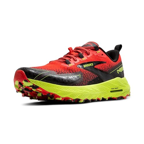 BROOKS Herren Cascadia 18 Sneaker, Kirschtomate/Limette/Schwarz, 44 EU von Brooks