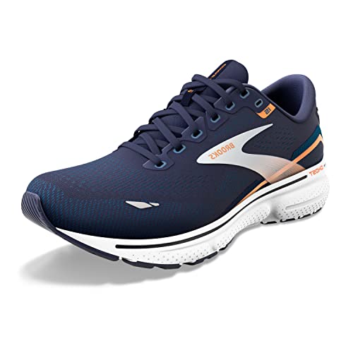 Brooks Herren Ghost 15 Sneaker, Peacoat Blue Orange Pop, 44.5 EU von Brooks