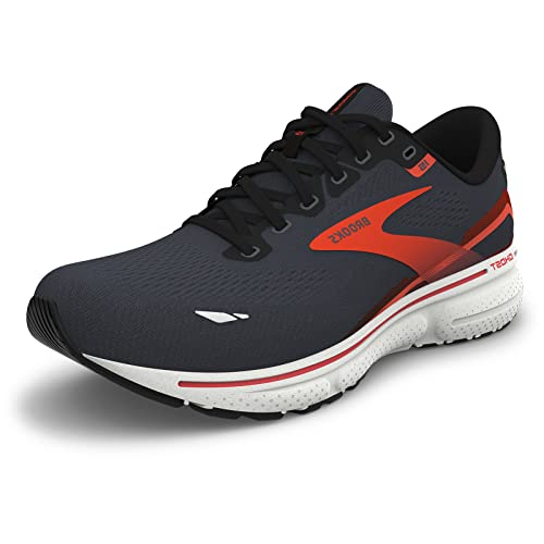 Brooks Herren Ghost 15 Sneaker, Ebony Schwarz Würziges Orange, 44.5 EU von Brooks