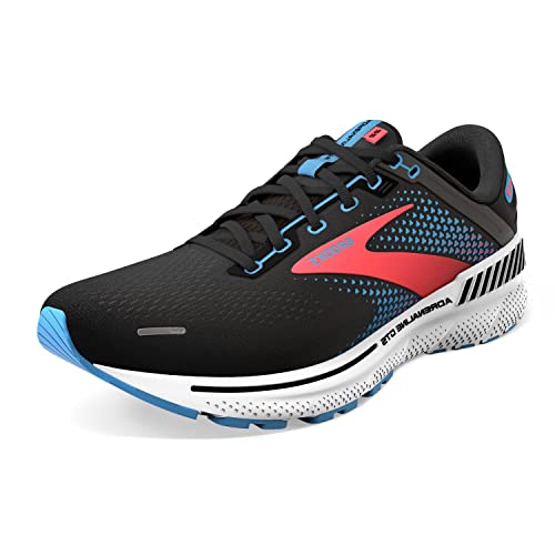 Brooks Damen Adrenaline GTS 22 Sneaker, Black Lake Blue Coral, 37.5 EU von Brooks