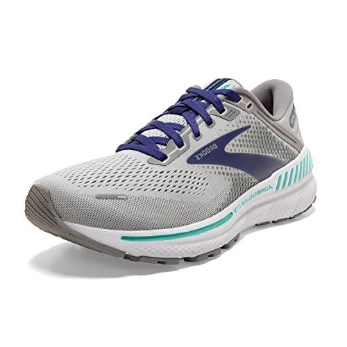 Brooks Adrenaline GTS 22 stützende Damen-Laufschuhe, Legierung/Blau/Grün von Brooks