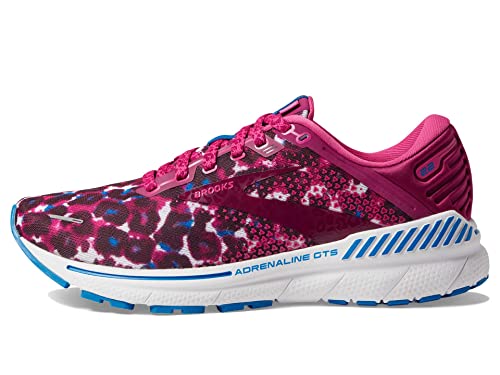 Brooks Adrenaline Gts 22 Sneaker für Damen – geformte Schaumstoff-Innensohle, Schnürverschluss und bequemes Stofffutter, Magenta/Weiß/Himbeer, 36 EU von Brooks