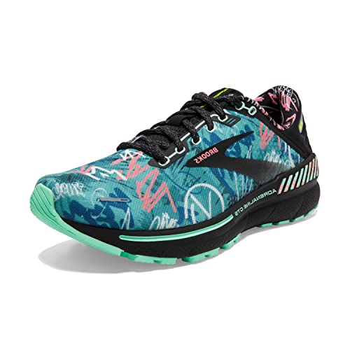 Brooks Damen Adrenaline GTS 22 unterstützender Laufschuh, Schwarz/Yucca/Flamingo Pink, 35.5 EU von Brooks