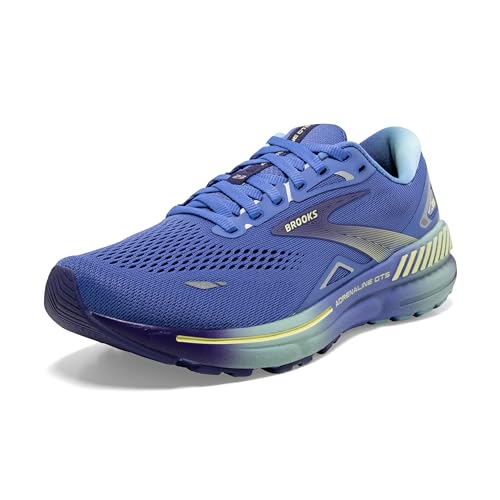 Brooks Damen Adrenaline GTS 23 unterstützender Laufschuh, Baja Blue/Wisteria/Yellow Lime, 40 EU von Brooks