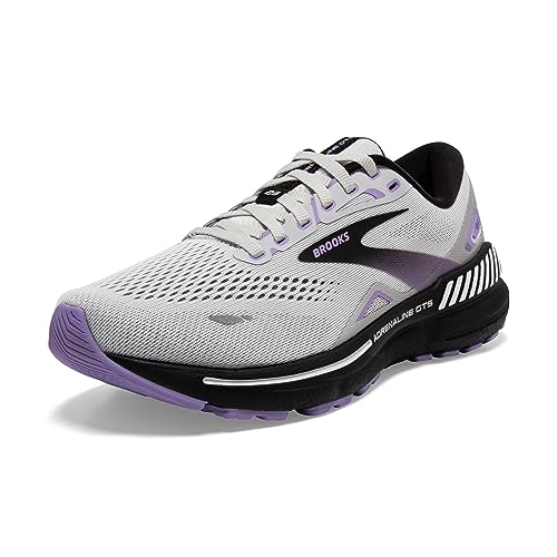 Brooks Damen Adrenaline GTS 23 Sneaker, Grau Schwarz Lila, 38.5 EU von Brooks