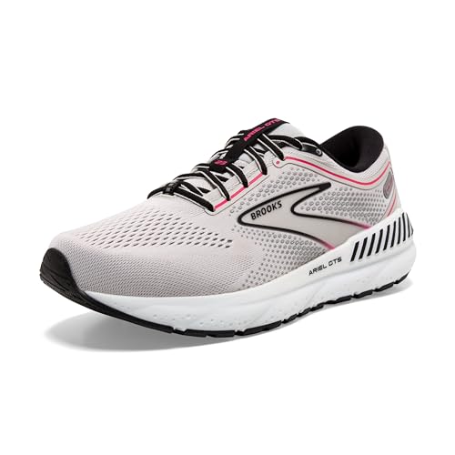 Brooks Damen Ariel GTS 23 unterstützender Laufschuh, Grau/Schwarz/Pink, 7 Wide von Brooks