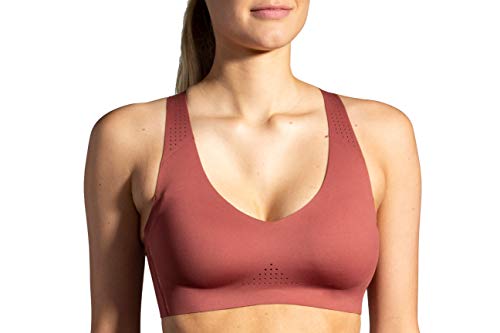 Brooks Dare V-Neck Run Bra Terracotta/Fluoro Pink 30A/B von Brooks