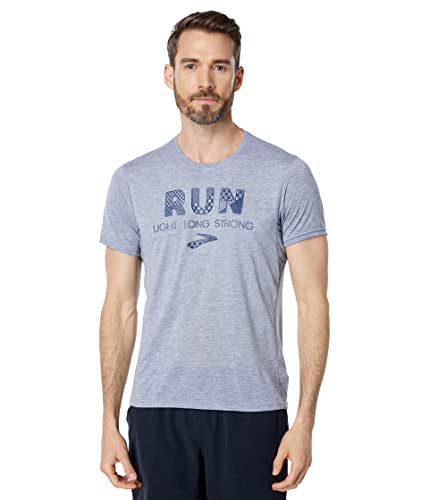 Brooks Distance Graphic Short Sleeve Heather Ash/Run Light SM von Brooks