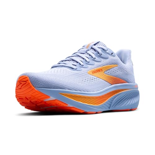 Brooks Women’s Ghost 17 Neutral Running Shoe, Blue Heron/White/Orange, 42.5 EU von Brooks