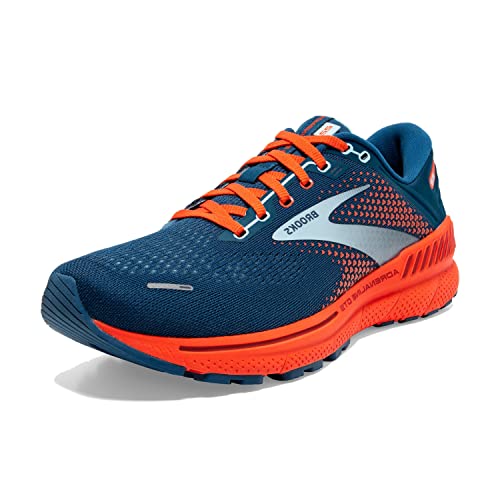 Brooks Herren Adrenaline GTS 22 Stützender Laufschuh, Blau/Hellblau/Orange, 42.5 EU von Brooks