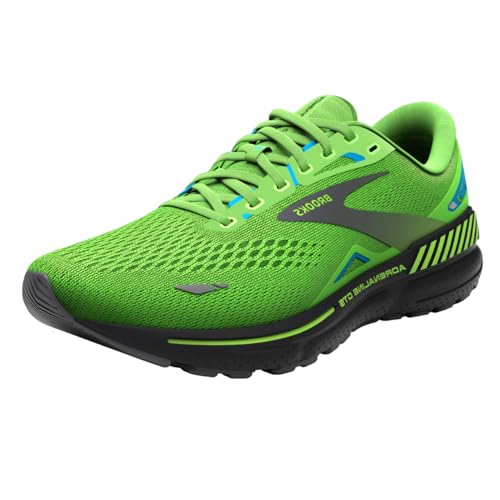 Brooks Adrenaline GTS 23 Stützender Laufschuh für Herren, Green Gecko/Grey/Atomic Blue, 12 Wide von Brooks