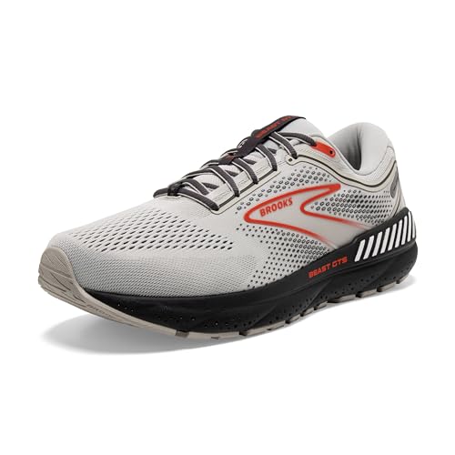 Brooks Herren Beast GTS 23 unterstützender Laufschuh, Grau/Scharlachrot/Ebenholz, 13 X-Wide von Brooks