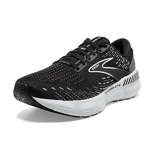 Brooks Herren Glycerin GTS 20 unterstützender Laufschuh, Schwarz/Weiß/Legierung, 45 EU von Brooks