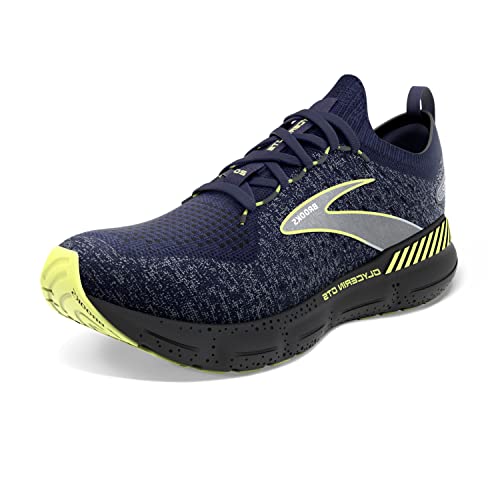 Brooks Herren Glycerin StealthFit GTS 20 Stützender Laufschuh, Blau/Ebenholz/Limette, 43 EU von Brooks