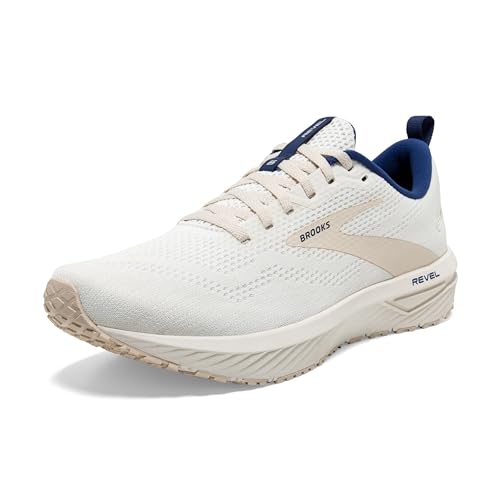 Brooks Herren Revel 6 Neutral Running Shoe, Weiß/Marshmallow/Blau, 41 EU von Brooks