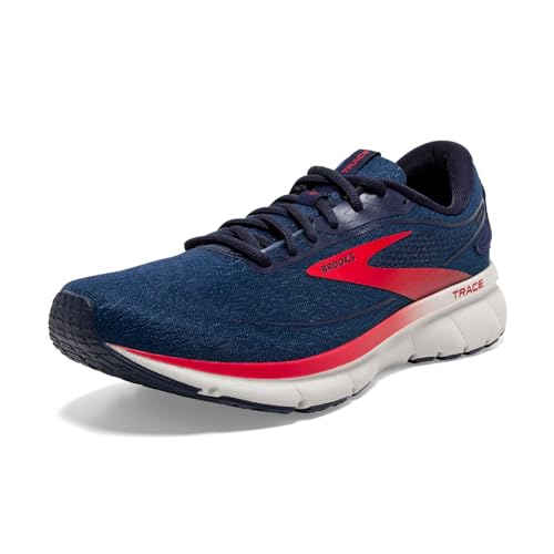 Brooks Herren Trace 2 Neutral Laufschuh, Peacoat/Grau/Rot., 43 EU von Brooks