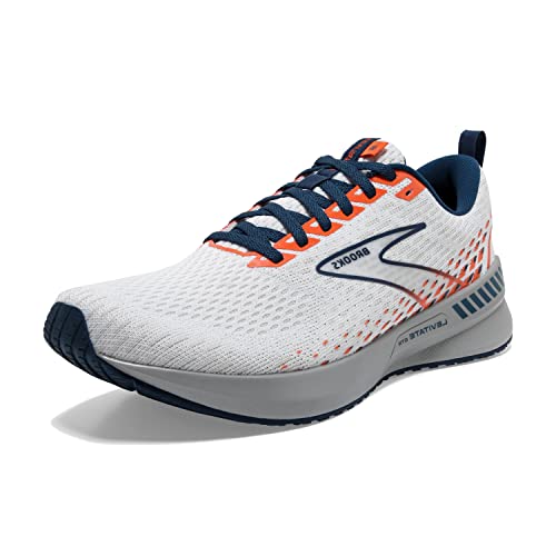 Brooks Levitate GTS 5 Herren Supportive Running Shoe, Weiß/Titan/Flamme, 40 EU von Brooks