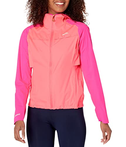 Brooks Wasserdichte Jacke mit hoher Spitze, Hyper Pink/Fuchsia, M von Brooks