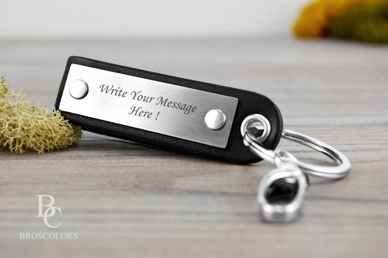 Personalisierte Leder Und Stahl Schlüsselbund, Schlüsselanhänger, Liebhaber Geschenk, Benutzerdefinierte Edelstahl, Schlüsselanhänger Aus Leder von BroscolorsDesign