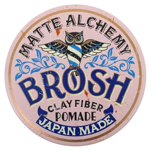 BROSH Pomade aus Tonfaser mit mittlerem Halt und mattem Finish, leichte Paste, zum Kämmen auf Wasserbasis, für Männer, 113 g, Rosa BROSH Pomade aus Tonfaser mit mittlerem Halt und mattem Finish, leichte Paste, zum Kämmen auf Wasserbasis, für Männer, 113 g, Rosa von Brosh Pomade