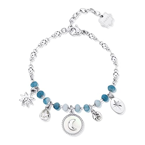 Brosway Armband Frau aus Edelstahl mit Symbolen Mond, Armband Frau Kollektion CHAKRA - BHKB133 von Brosway