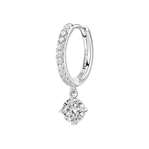 Brosway Damen Einzel Ohrring FANCY aus Edelstahl mit Zirkonia in der Farbe Silber, Länge: 2,5 cm, FIW90 von Brosway
