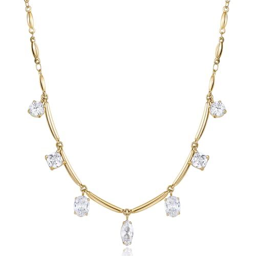 Brosway Affinity BFF181 316L steel golden women's necklace with pendant zircons. von Brosway