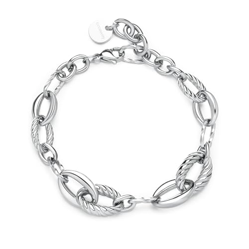 Brosway Damenarmband aus Stahl, Armband für Damen, Kollektion Amy - BAY12, 195mm, Edelstahl, Ohne Stein von Brosway