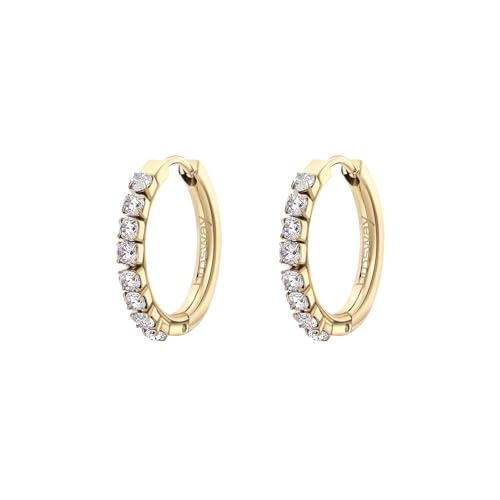 Brosway Desideri Creolen für Damen aus Edelstahl mit 14K-vergoldeter-PVD-Beschichtung mit Zirkonia, Größe: 2 cm, BEIE013 von Brosway
