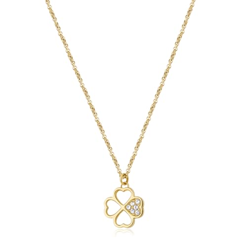 Brosway Halskette Frau mit Symbol Kleeblatt aus Edelstahl | Kollektion CHAKRA - BHKN092 von Brosway