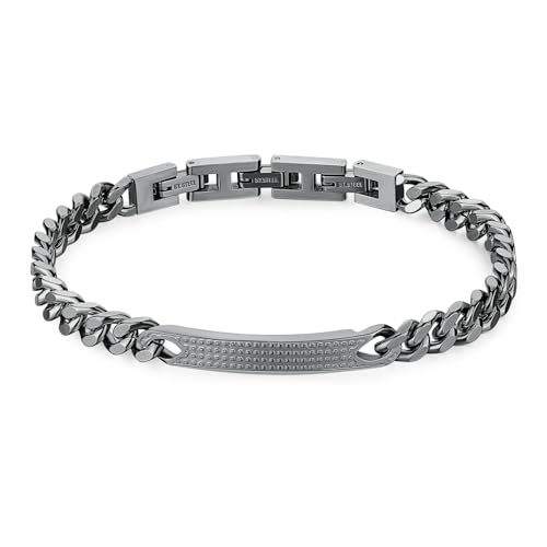 Brosway Herren-Armband aus Stahl, Armband für Herren, Kollektion Bullet – BUL61, 215mm, Edelstahl, Ohne Stein von Brosway