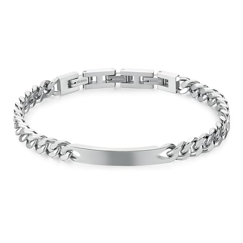 Brosway Bullet BUL62 men's bracelet with polished 316L steel plate and chain links von Brosway