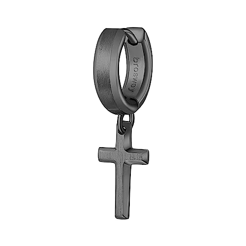 Brosway Einzelner Herren-Ohrring mit Kreuz-Symbol | Kollektion Ink - BIK28, 28mm, Edelstahl Legierter Stahl, Kein Edelstein von Brosway