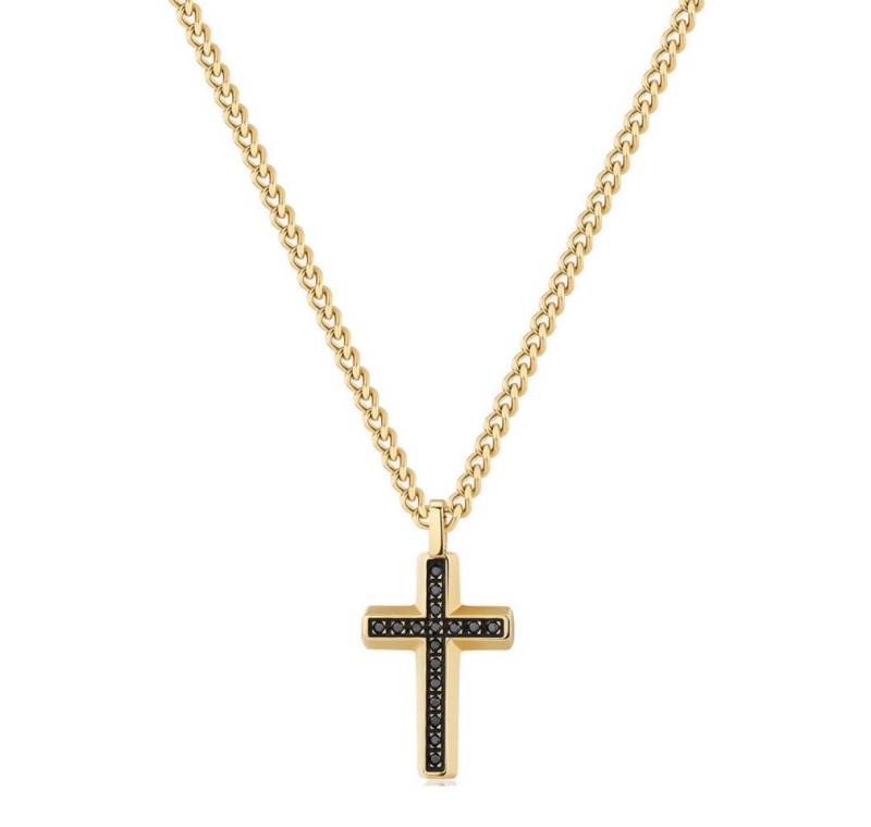 Brosway Kette mit Einhänger Backliner BBC02 Gold Plated Cross Necklace von Brosway