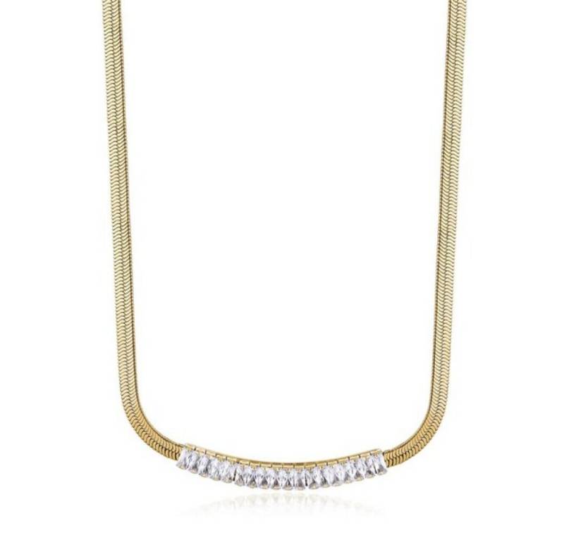 Brosway Kette mit Einhänger Hübsche vergoldete Halskette mit klaren Zirkonen Desideri BEIN017 von Brosway