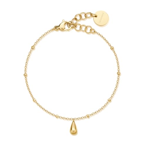 Brosway Perfect Armband für Damen aus 316 L Stahl mit 14K-vergoldeter-PVD-Beschichtung mit Tropfenanhänger Größe: 18 cm, BPC18 Brosway Perfect Armband für Damen aus 316 L Stahl mit 14K-vergoldeter-PVD-Beschichtung mit Tropfenanhänger Größe: 18 cm, BPC18 von Brosway