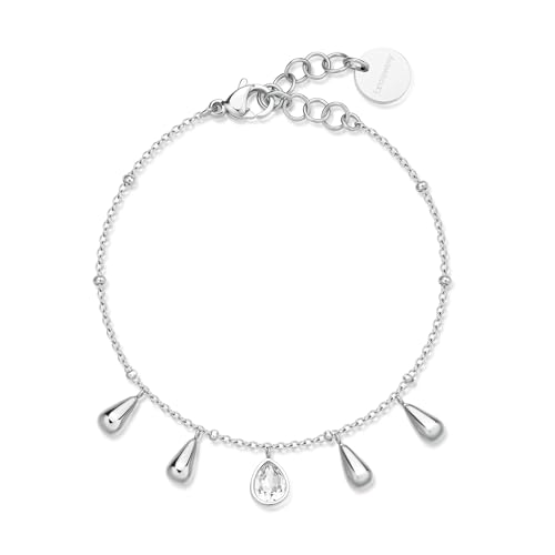 Brosway Perfect Armband für Damen aus 316 L Stahl mit Tropfenanhänger und Zirkonia Größe: 18 cm, BPC19 von Brosway